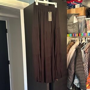 Women’s Black Tiered Maxi Skirt - Unknown Brand